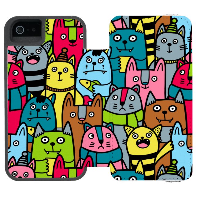 Cat and kittens incipio iPhone wallet case (Folio Open)
