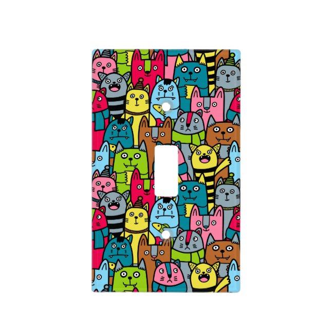 Cat and kittens light switch cover (Front)