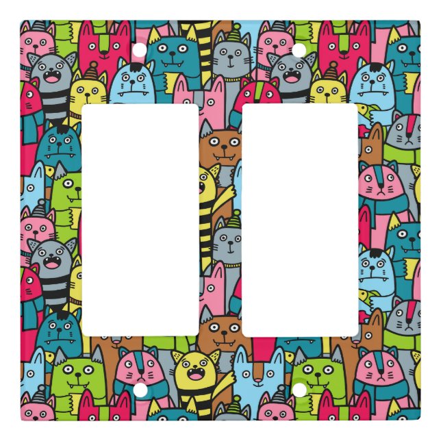 Cat and kittens light switch cover (Front)