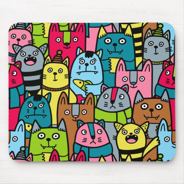 Cat and kittens mouse pad (Front)
