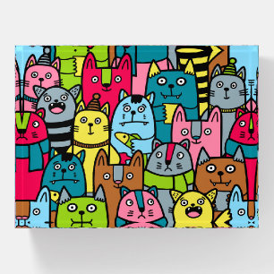 Cat and kittens paperweight