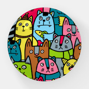 Cat and kittens paperweight