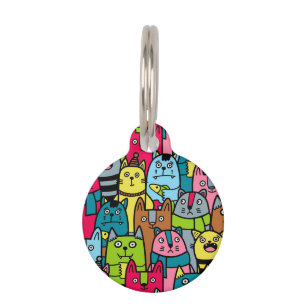 Cat and kittens pet ID tag