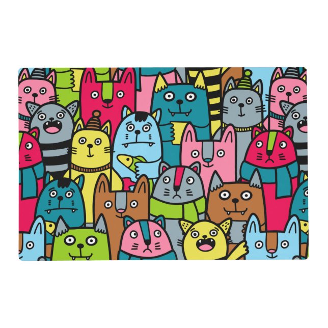 Cat and kittens placemat (Front)