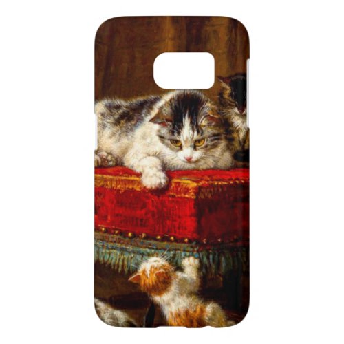 Cat and Kittens Playing with Chair Samsung Galaxy S7 Case