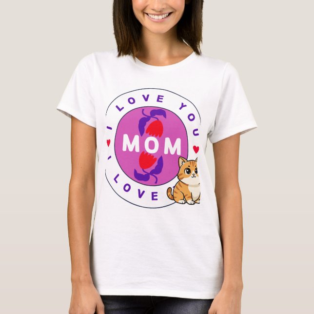 Cat and mom design t-shirt (Front)
