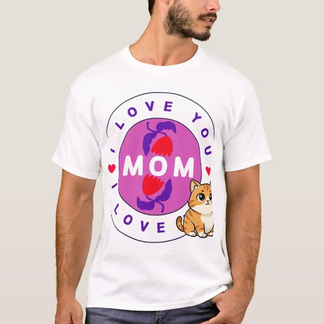 cat and mom design t-shirt (Front)