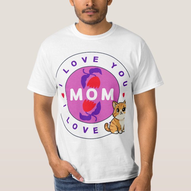 Cat and mom design t-shirt (Front)