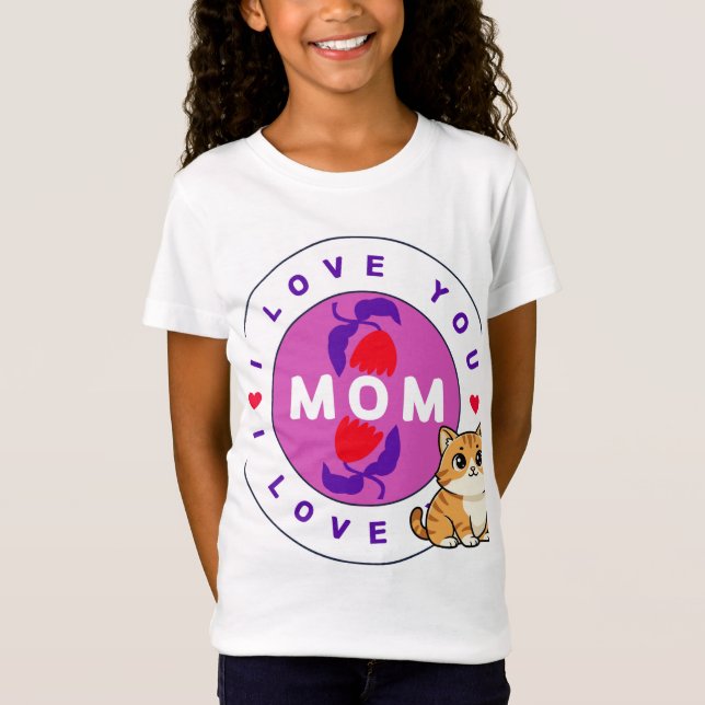 Cat and mom design t-shirt (Front)