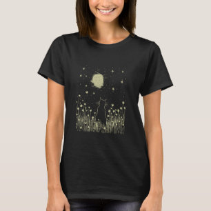 Cat and Moon Funny Oversized Cat Gift For Cat Mom T-Shirt