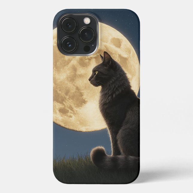 cat and moon iPhone 13 Pro Max Case (Back)