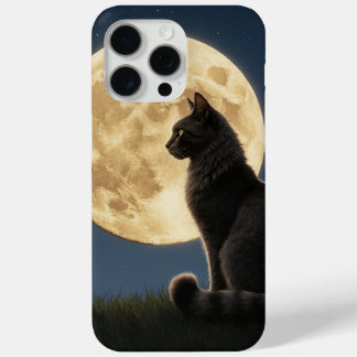 cat and moon iPhone 15 Pro Max Cases