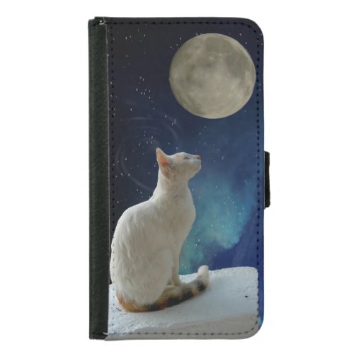 Cat and Moon iPhone Wallet Case