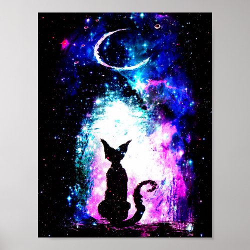 Cat and Moon _ Poster Art