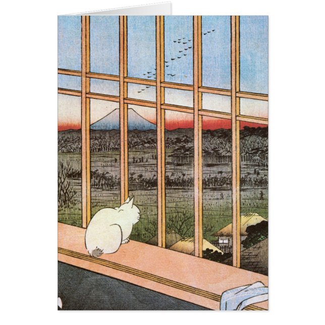 Cat and Mount Fuji, Hiroshige Cards (Front)
