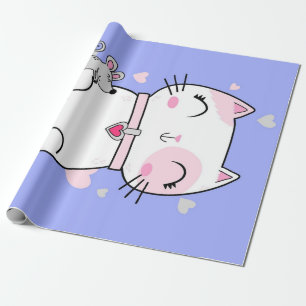 Cat And Mouse Best Friend Forever Blanket Wrapping Paper
