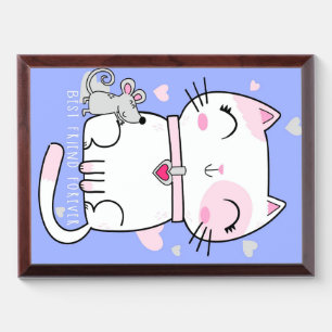 Cat And Mouse Best Friends, Funny Cat Kitten Gift Award Plaque
