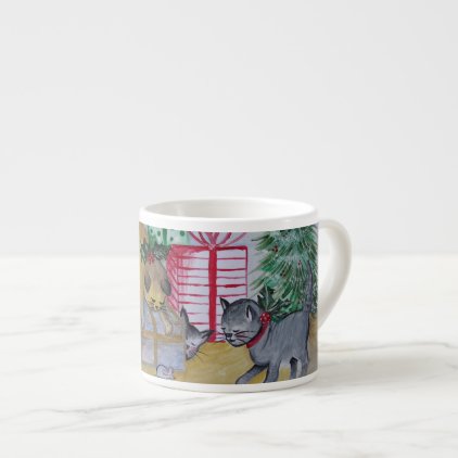 Cat and Mouse Christmas Espresso Cup