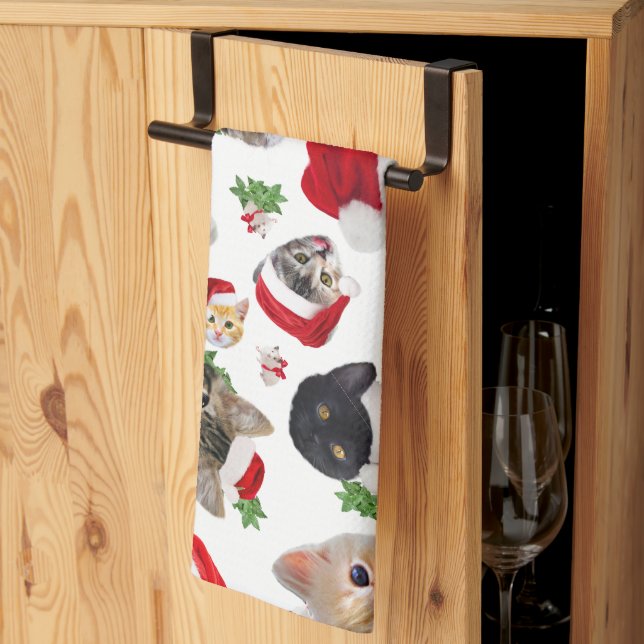 Cat and Mouse Christmas Kitchen Towel (Thirds Fold)