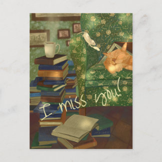 Cat and mouse customisable postcard