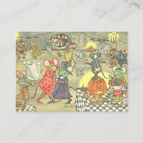 Cat and Mouse Halloween Party Enclosure Card