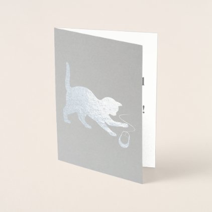 Cat and Mouse Holiday Non-Denomintional Foil Card