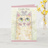 Cat and Mouse I Love You Greeting Card (Yellow Flower)