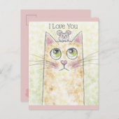 Cat and Mouse I Love You Postcard (Front/Back)
