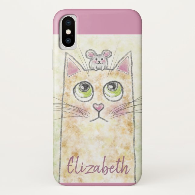 Cat and Mouse Illustration Case-Mate iPhone Case (Back)
