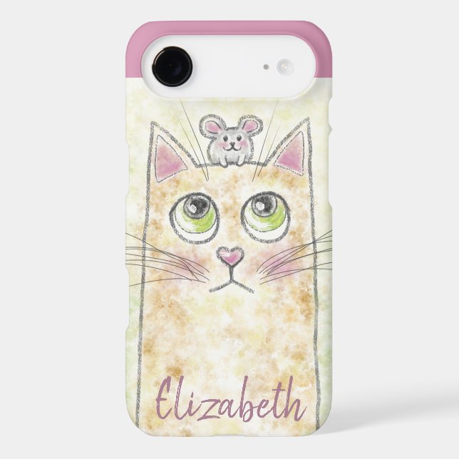 Cat and Mouse Illustration Case-Mate iPhone Case (Back)
