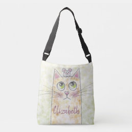 Cat and Mouse Illustration Crossbody Bag