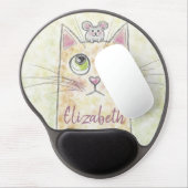 Cat and Mouse Illustration Gel Mouse Pad (Left Side)