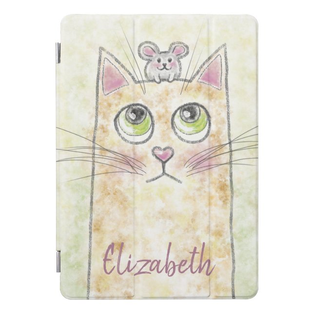 Cat and Mouse Illustration iPad Pro Cover (Front)