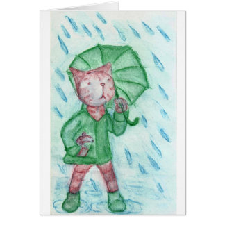 Cat and mouse in the rain cards