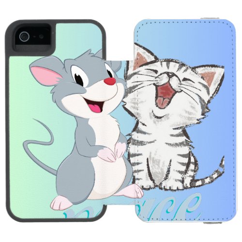 cat and mouse on wallet case for iphone 6