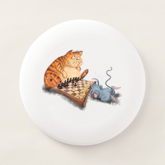 Cat and Mouse Playing Chess Frisbee (Front)