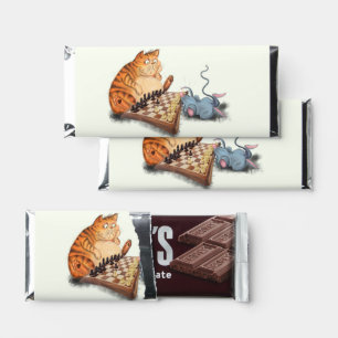 Cat and Mouse Playing Chess Funny Hershey Bar Favors
