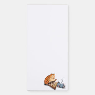 Cat and Mouse Playing Chess Magnetic Notepad