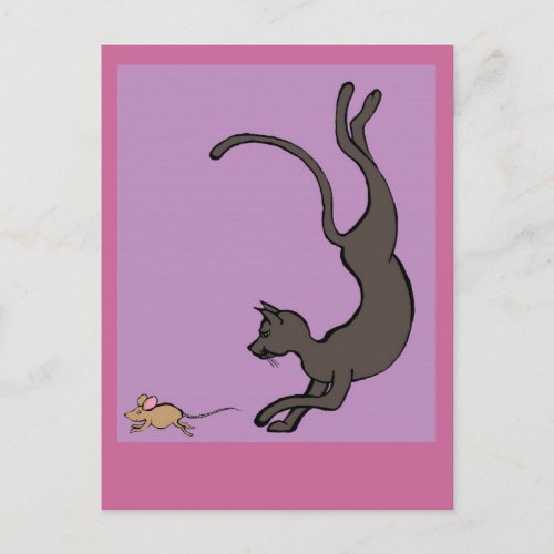 cat and mouse postcard