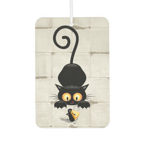 Cat and Mouse with Cheese Fun Cartoon Characters Air Freshener