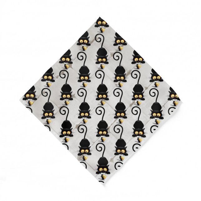 Cat and Mouse with Cheese Fun Cartoon Characters Bandana (Front)