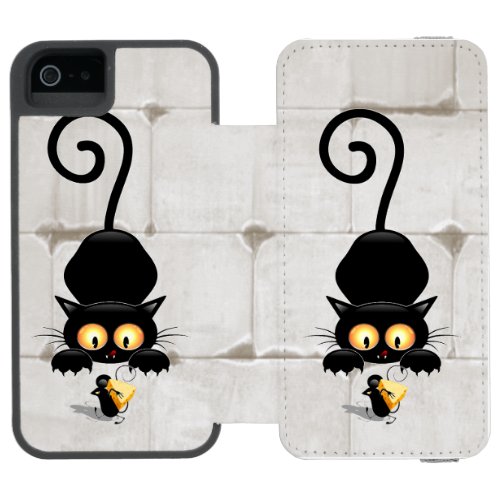Cat and Mouse with Cheese Fun Cartoon Characters iPhone SE55s Wallet Case