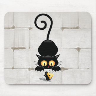 Cat and Mouse with Cheese Fun Cartoon Characters Pad