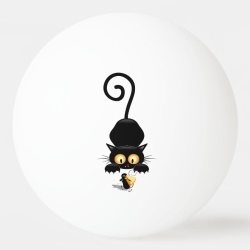 Cat and Mouse with Cheese Fun Cartoon Characters Ping Pong Ball