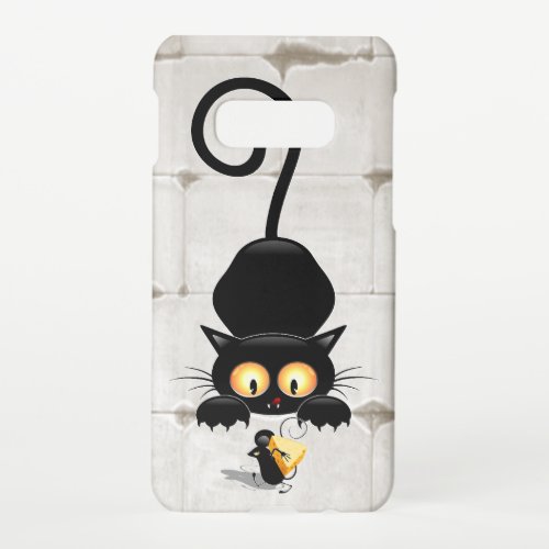 Cat and Mouse with Cheese Fun Cartoon Characters Samsung Galaxy S10E Case