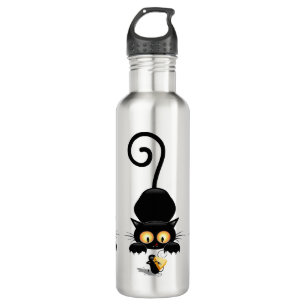 Cat and Mouse with Cheese Fun Cartoon Characters Stainless Steel Water Bottle