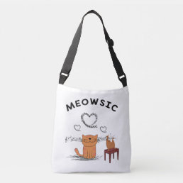 Cat And Music Gift, Cat And Violin Gift, Meowsic Crossbody Bag