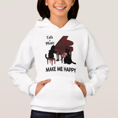 Cat And Music Make Me Happy Cat Playing Musical Hoodie