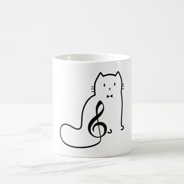 CAT AND MUSIC NOTE COFFEE MUG (Center)