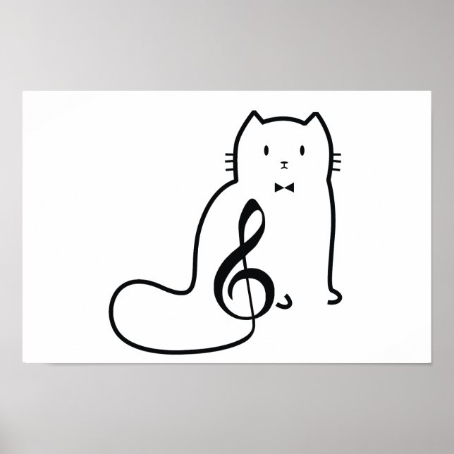 CAT AND MUSIC NOTE POSTER (Front)